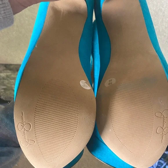 Bright Teal Platform High Heels - Women's Pumps - Picture 11 of 12